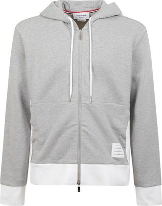 Thom Browne Contrast-Side Zip Hoodie