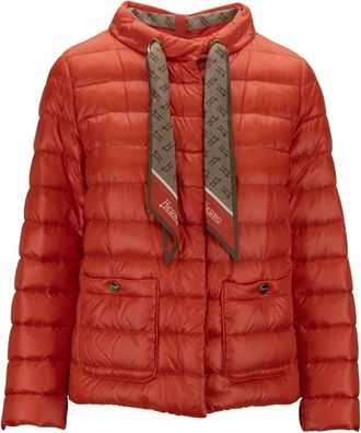 Herno Button-Up Puffer Jacket - Dames - Gewatteerde jassen - Oranje - M - Katoen - Jassen