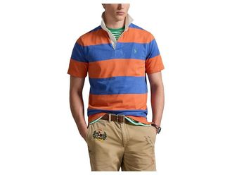 Polo Ralph Lauren Classics Fit Short Sleeve Rugby Shirt Mens Clothing Solar Sky/Modern Royal : 2XL, Cotton