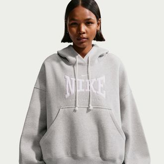 Nike Womens Nike Sportswear Phoenix Fleece Oversized Hoodie in Grey | IR4993-077