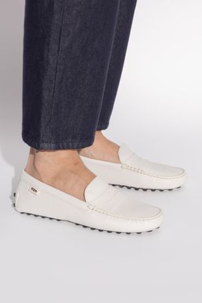 Tod's Leather Moccasins, Womens, White