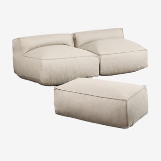 Sklum Divano Modulare Da Giardino A 2 Pezzi Con Pouf Dojans Sklum