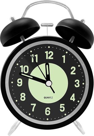 OEM Reloj Despertador Anal&oacute;gico Silencioso De 4 Pulgadas Con Esfera Luminosa, Sencillo Y Moderno, Redondo, De Noche, Port&aacute;til, A Pilas, Para Ni&ntilde;os, Adoles