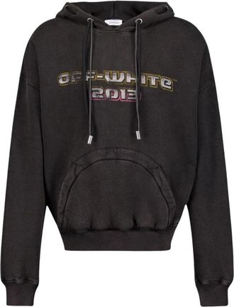 Off-white Grafische Print Katoenen Hoodie - Heren - Hoodies - Zwart - M - Katoen - Hoodies & sweatvesten