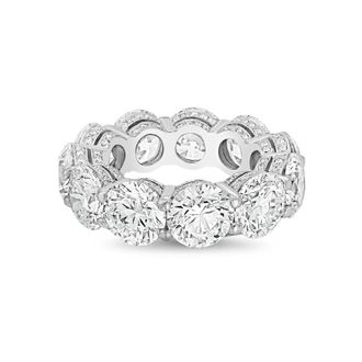 Diana M. Jewels 14kt white gold 8.00cts Lab-Grown Round Diamond Eternity Band with Micro Pav&eacute;
