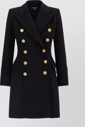 Balmain golden buttons double-breasted coat