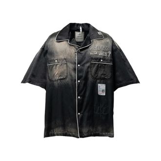 Miharayasuhiro Short Sleeve Shirts, male, Black, Size: M J16Sh183 Sun Faded Shirt