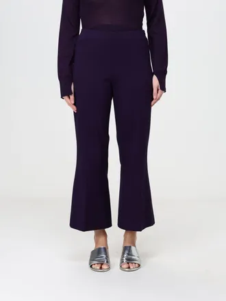 Liviana Conti Lance High-Waisted Flared Cr&ecirc;pe Cropped Trousers