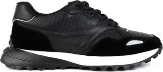 Sergio Moretti Zwarte Sneakers - Heren - Sneakers - Zwart - 41 EU - Leer - Schoenen