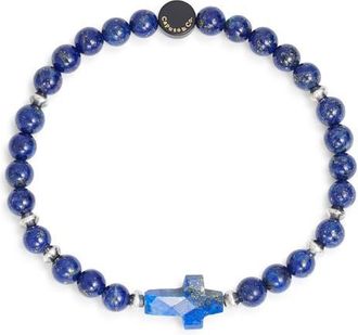 Caputo & Co. Lapis Lazuli Cross Bracelet at Nordstrom