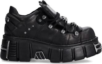 New Rock Metallic M-120N-S26 sneakers met plateauzool - Zwart