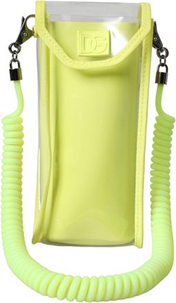 Dolce & Gabbana Geel Groene Plastic DG Logo Neopreen Kaarthouder Portemonnee