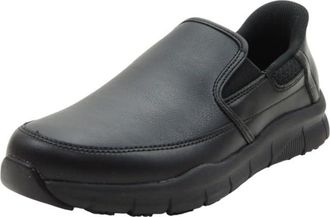 Skechers Mens Nampa Broxtin Work Shoes, Black Leather/Synthetic, 8 UK