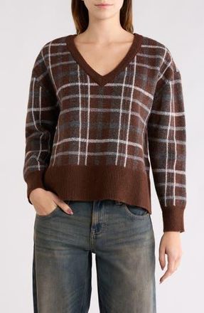 PacSun Eliza Plaid Sweater in Brown Plaid at Nordstrom Rack, Size X-Small