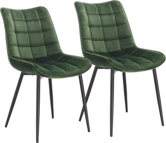 Woltu Woltu Pack De 2 Sillas De Comedor Asiento De Terciopelo Silla Dise&ntilde;o Ergonomica Silla Tapizada Estructura Met&aacute;lica Sill&oacute;n Con Respaldo Silla De Cocina