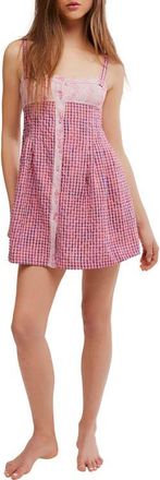 Free People Cross My Heart Nightie in Pink Combo at Nordstrom, Size X-Large