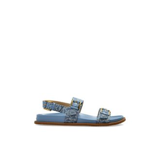 Michael Kors Flat Sandals, female, Blue, Size: 9 1/2 US Nia Sandals