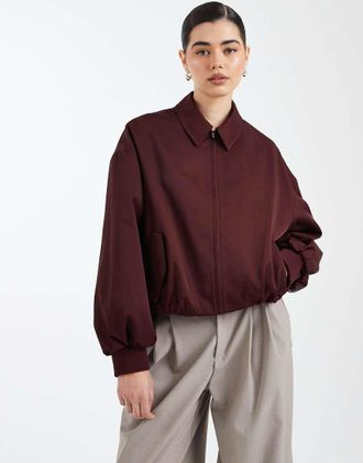Asos Giacca bomber oversize color prugna-Rosso