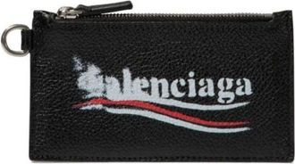 Balenciaga Wallets & Cardholders, female, Black, Size: ONE SIZE Logo Print Wallet