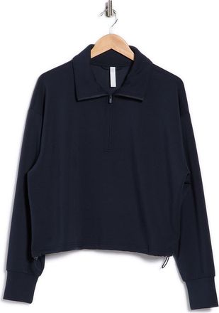 Zella Whisper Knit Half Zip Sweatshirt in Navy Sapphire at Nordstrom Rack, Size X-Large