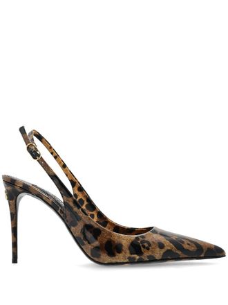 Dolce & Gabbana 90 mm Icon pumps met luipaardprint - Bruin