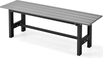Costway Costway Banco Exterior De 2 Plazas, Banco Jardin Exterior Estructura Metal Revestido De Pl&aacute;stico, 120 X 36 X 40,5 Cm, Carga 300kg, Terraza Jardin Inte
