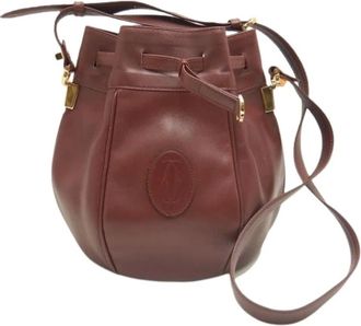 Cartier Pre-owned Bucket Bags, female, Red, Size: ONE SIZE Pre-owned Vintage Leather Bucket Bag