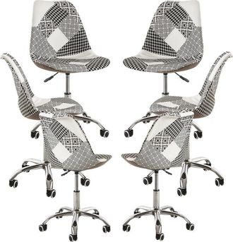 Regalos Miguel Regalos Miguel - Packs Sillas - Pack 6 Sillas Neo Patchwork - Patchwork Blanco Y Negro