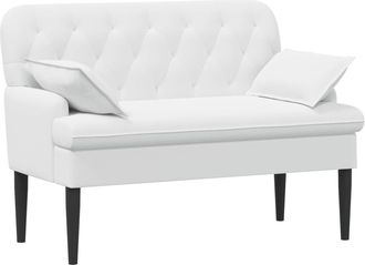 vidaXL Sof&aacute; Amoroso Con Botones Acolchados Blanco 111 X 68 X 80 Cm Vidaxl