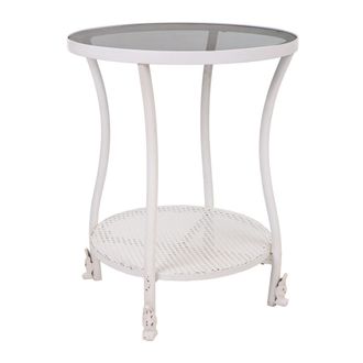 Wanderlust Deco Wanderlust Deco - Mesa De Centro De Metal Blanca 50x50x60