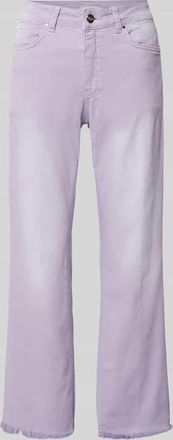 Milano Milano Italy Jeans in verkürzter Passform mit Fransen in Flieder, Größe 40