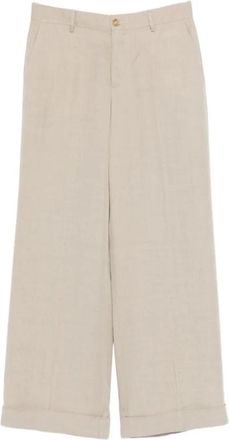 L.B.M. 1911 Wijde broek - Dames - Wijde Broeken - Beige - XS - Broeken