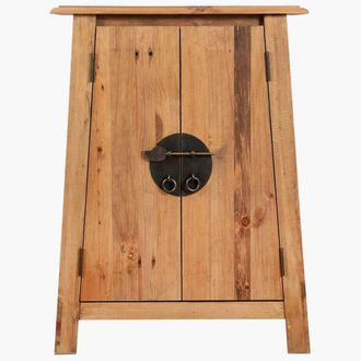 Berkfield Home Bathroom Side Cabinet Solid Pinewood 59x32x80 cm in Brown | Size: 59 x 32 x 80 cm