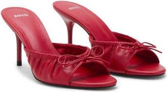 Mango Bow Detail Slide Sandal in Red at Nordstrom, Size 7.5Us