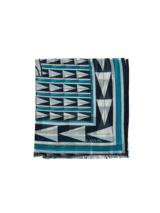 Lanvin Womens Stole - Blue Wool - One Size