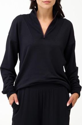 Threads 4 Thought Nyla Fleece Half Zip Pullover in Black/ultra Maroon at Nordstrom, Size X-Small