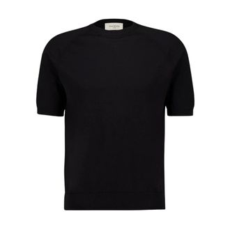PIACENZA 1733 Short-Sleeve Cotton Jumper - male - PIACENZA 1733 - Round-neck Knitwear - Black - L - Knitwear