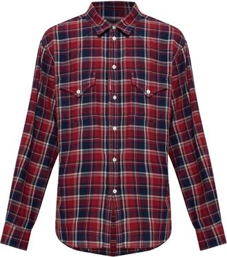 Dsquared2 Checked Shirt - Heren - Casual Overhemden - Rood - 2XL - Katoen - Overhemden