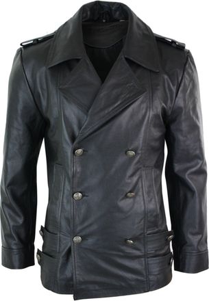TruClothing German Sailors Double Breasted Leather Coat