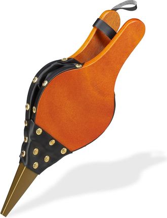 OEM Fuelle De Chimenea, Encendedor De Parrilla, Iniciador De Fuego R&uacute;stico, Clavos Decorativos Dorados, 39 Cm De Largo, Marr&oacute;n/negro