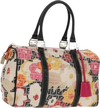 Fendi Pre-owned Handbags, female, Multicolor, Size: ONE SIZE Pre-owned Zucchino Canvas Boston Bag