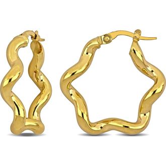 Delmar Wavy Star Hoop Earrings in Gold at Nordstrom Rack