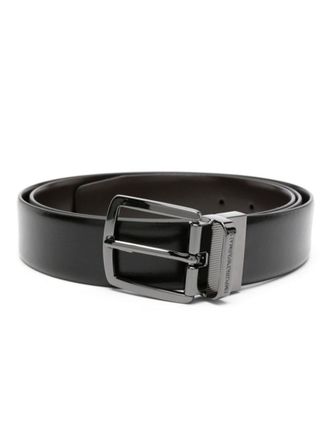 Emporio Armani Dark Brown/Black Reversible Solid Belt
