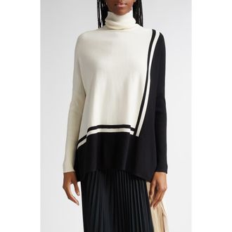 Reiss Sophia Pattern Turtleneck Sweater in Cream/black at Nordstrom Rack, Size Small