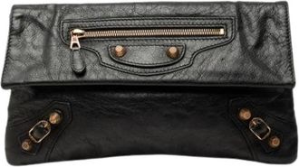 Balenciaga Pre-owned Motocross Envelope Clutch - Dames - Vintage Clutch - Zwart - ONE Size - Leer - Vintage