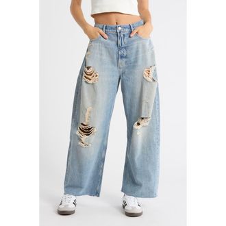 Good American Good Extreme Barrel Jeans in Indigo965 at Nordstrom Rack, Size 0