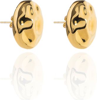 Federica Tosi Gold Rock 18k Gold Plated Bronze Metal Earrings