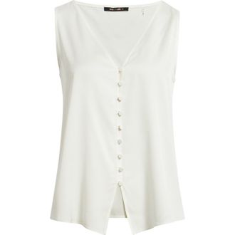 Kobi Halperin Colette Silk Blend Button-Up Top in Ivory at Nordstrom, Size Xx-Large