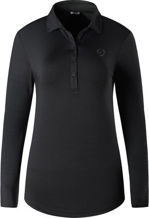 Jeansian Womens Sports Breathable Long Sleeve Polo T-Shirts Tee SWT326 Black S