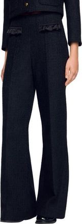 Sandro Tweed suit trousers in Black at Nordstrom, Size 42 Eu